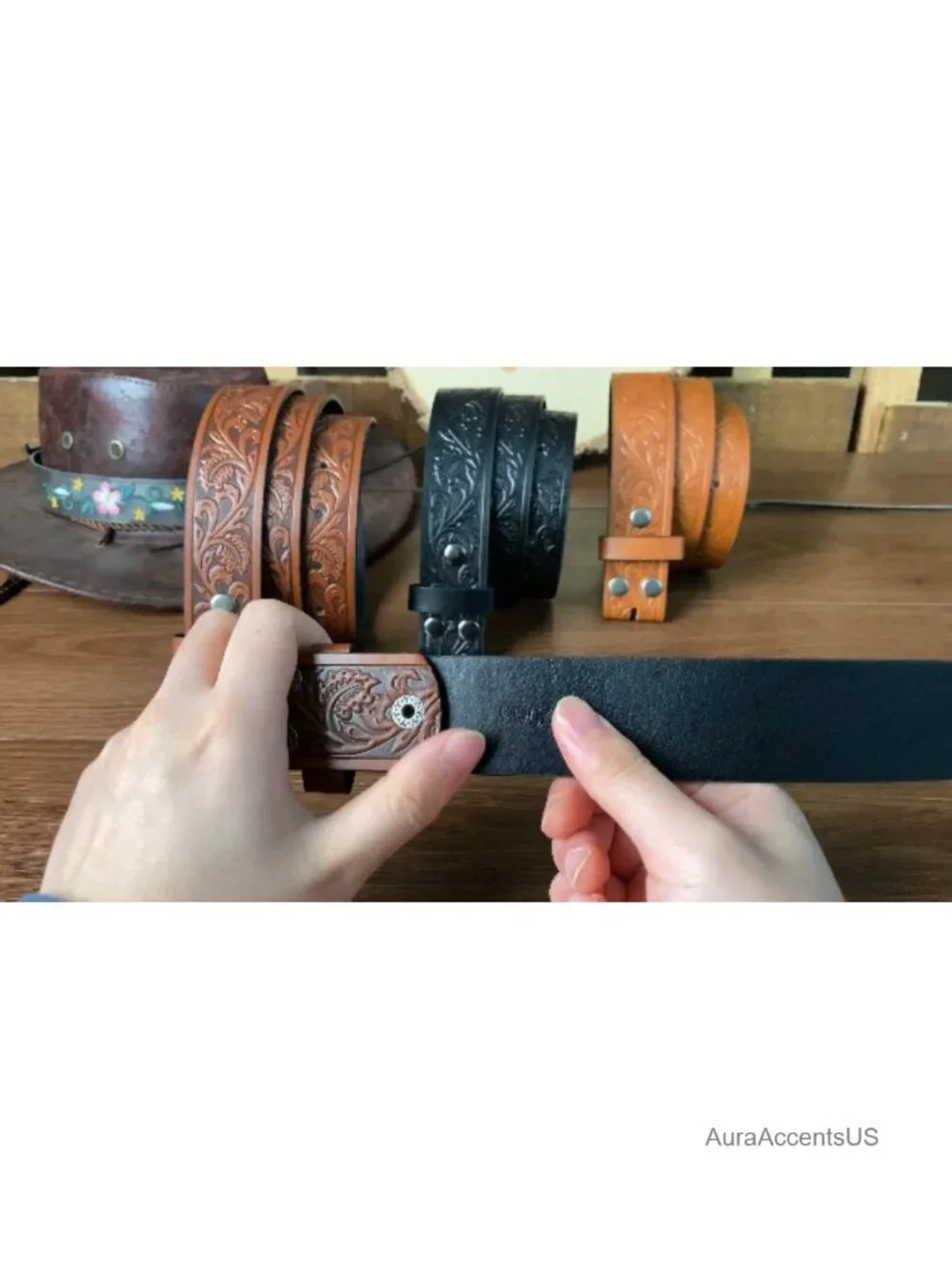 PU Leather Western Belt Strap 1.5